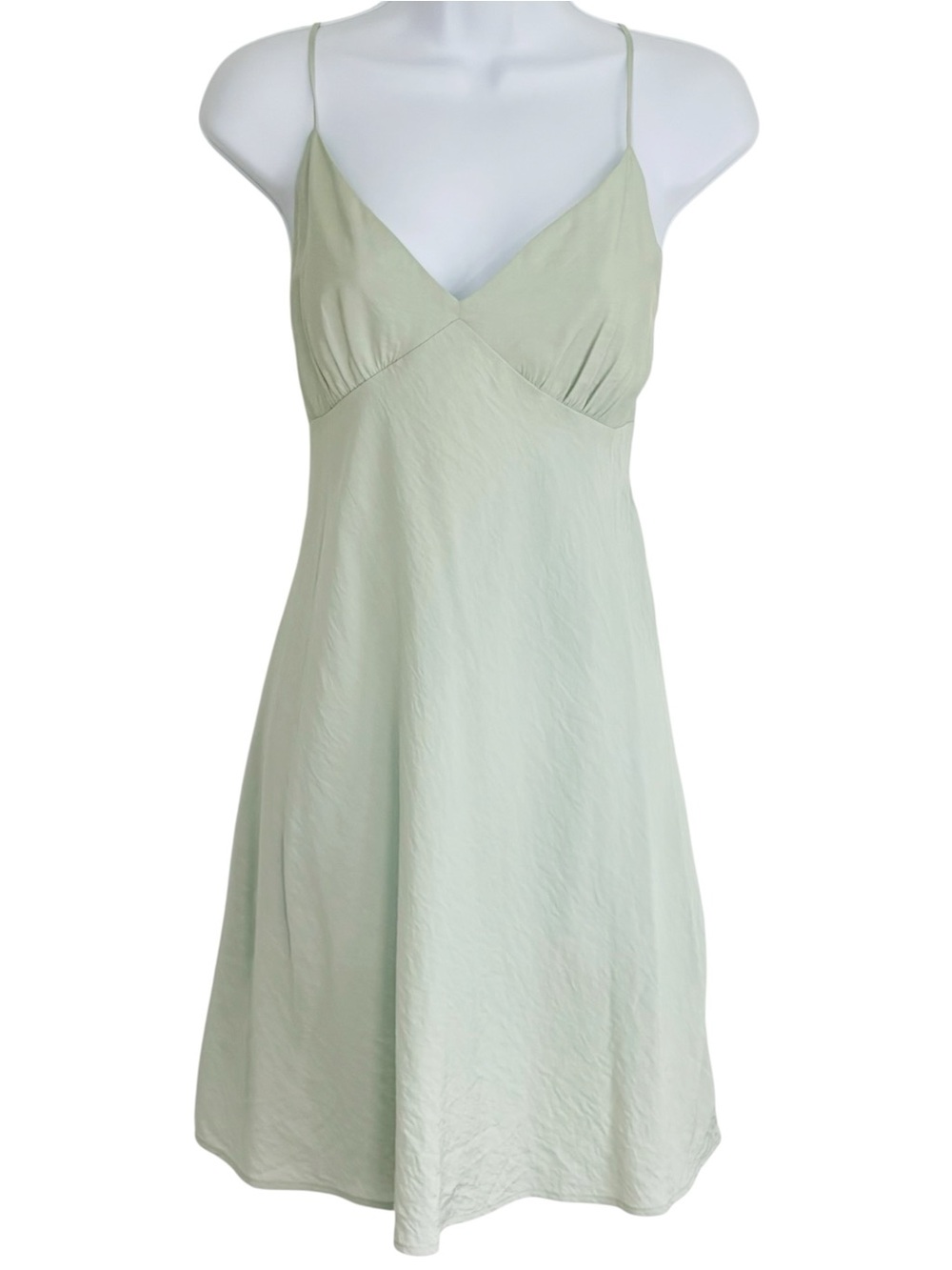 MADEWELL Mint Green Strappy V Neck Slip Mini Dress NWT Size 12